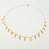 TRI GOLD SPIKE CHOKER NECKLACE