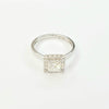 18K HALO PRINCESS CUT RING