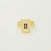 18K GOLD CRYSTAL RECTANGLE RING