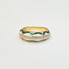 18K SWIRL GREEN ENAMEL RING