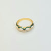 18K SWIRL GREEN ENAMEL RING
