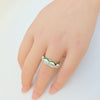 18K SWIRL GREEN ENAMEL RING