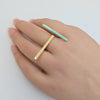 18K DOUBLE LINE RING