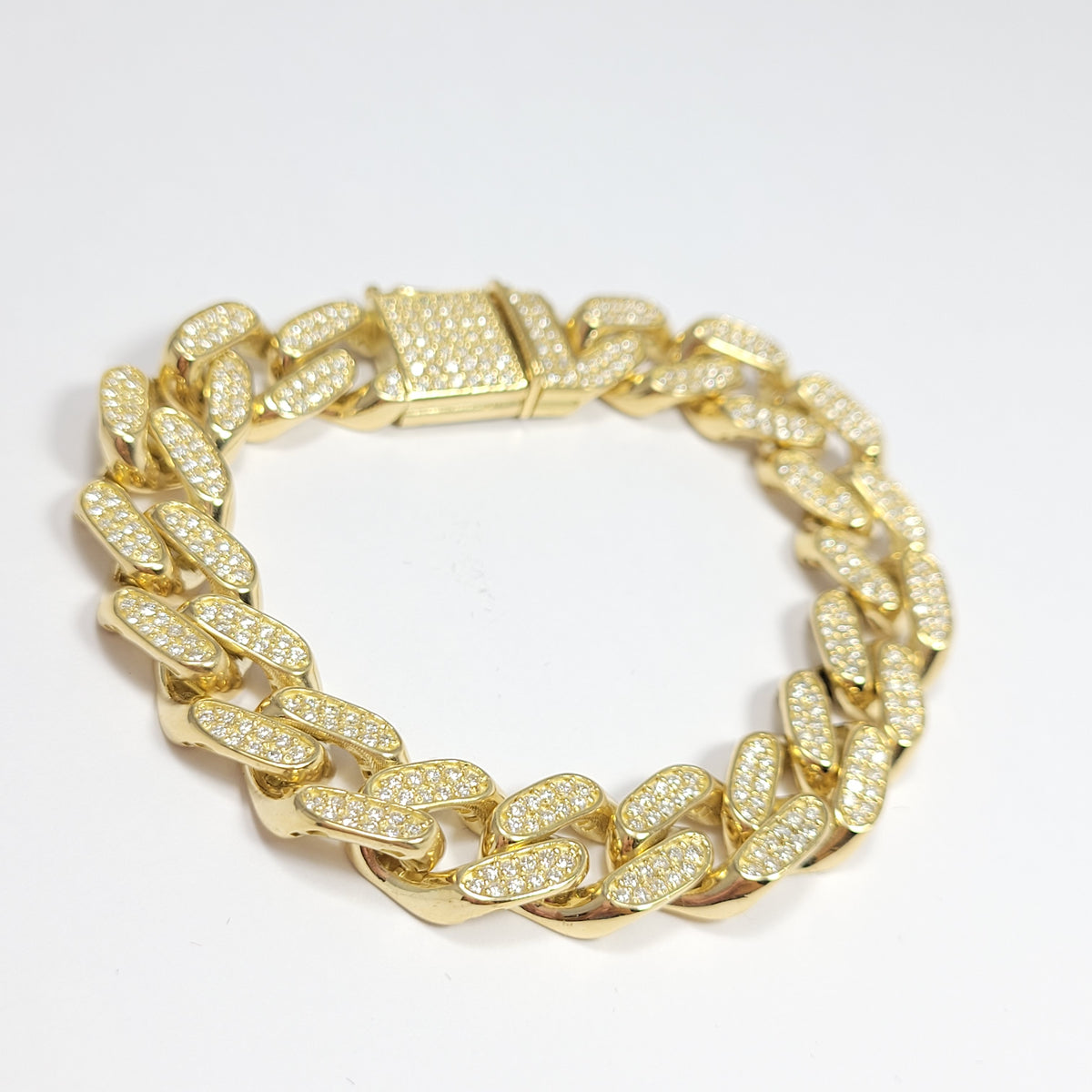 18K DIAMOND CUBAN BRACELET – Azadi Jewellery